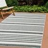 Bristol Green Cream Striped Reversible Rug, 5'3