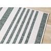 Bristol Green Cream Striped Reversible Rug, 5'3