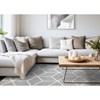 Eclipse Blue Cream Modern Lattice Design Rug, 7'10
