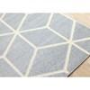Eclipse Blue Cream Modern Lattice Design Rug, 7'10