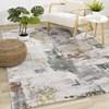 Luca Grey White Red Yellow Green Abstract Design Rug, 5'3
