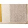 Malibu Taupe Yellow Cream Striped Curvy Geometric Design Rug, 5'3
