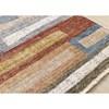 Muse Orange Red Blue Yellow Beige Layered Brick Design Rug, 5'3