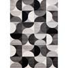 Eclipse Grey Black White Mid-Century Modern Design Rug, 5'3