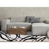 Eclipse Grey Black Drizzle Swirl Rug, 5'3