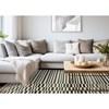 Nala Green Cream Striped Rows Pattern Rug, 7'10