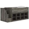 Frandern B4480B25 Twin Loft Bed with Bookcase Storage image 1