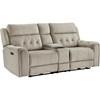 Celeste Power Reclining Fabric Loveseat with Console (9670TP-2PWH) image 1