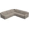 Lotus Power Reclining Leather 5 pc Sectional (44012-5W/44012-1W/44012-1L/44012-S2/44012-4W-EVOQUE-STONE) image 1
