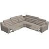 Lotus Power Reclining Leather 5 pc Sectional (44012-5W/44012-1W/44012-1L/44012-S2/44012-4W-EVOQUE-STONE) image 2