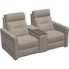 Causeuse fixe Reece en cuir avec console (40109-SA-EVOQUE-STONE) image 1