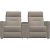 Causeuse fixe Reece en cuir avec console (40109-SA-EVOQUE-STONE) image 2