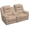Causeuse inclinable motorisée Leighton en tissu avec console (41063-68-TORREY-CASHMERE) image 1