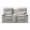 Causeuse inclinable motorisée Leo en cuir avec console (41185-L8-EVOQUE-MIST) image 2