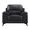 Mischa Stationary Leather Match Chair (9514BLK-1) image 1