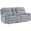 Celeste Power Reclining Fabric Loveseat with Console (9670GY-2PWH) image 1