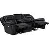 Huron Power Reclining Polyurethane Sofa (8457BLK-3PW) image 3