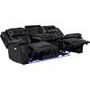 Huron Power Reclining Polyurethane Sofa (8457BLK-3PW) image 4