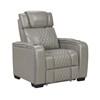 Apex Power Leather Match Recliner (8449GY-1PWHM) image 2