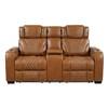 Apex Power Reclining Leather Match Loveseat with Console (8449BR-2PWHM) image 1