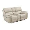 Proctor Power Reclining Leather Look Loveseat with Console (8517PWT-2PW) image 2