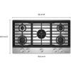 36-inch Built-in Gas Cooktop with 5 Burners (KCGK736SSS) image 4