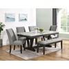 Everdeen Dining Table with Faux Marble Top and Trestle Base (D-4930-7-DT) image 5