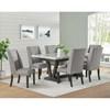 Everdeen Dining Table with Faux Marble Top and Trestle Base (D-4930-7-DT) image 6