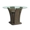 Round Dapper Counter Height Dining Table with Glass Top and Pedestal Base (DPR300RCDTTB) image 1
