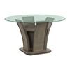 Round Dapper Dining Table with Glass Top and Pedestal Base (DPR300RDTTB) image 1