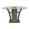 Round Dapper Dining Table with Glass Top and Pedestal Base (DPR300RDTTB) image 2