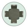 Round Dapper Dining Table with Glass Top and Pedestal Base (DPR300RDTTB) image 5