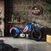 Glory Days 2323-RWB Roadie Vintage Motorcycle Bar Table - Vintage Red, White, and Blue image 2