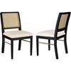 Arini 108932BLK Set of 2 Rattan Cane Dining Side Chair - Black image 1