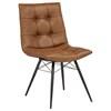 Aiken 110302SDL Set of 4 Faux Leather Upholstered Dining Side Chair - Saddle Brown image 2