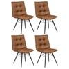 Aiken 110302SDL Set of 4 Faux Leather Upholstered Dining Side Chair - Saddle Brown image 5