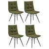 Aiken 110332FRT Set of 4 Fabric Upholstered Dining Side Chair - Saddle Forest Green image 2