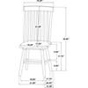 Andrews 122502WHT Set of 2 Windsor Spindle Back Dining Side Chair - White image 12