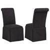 Shawna 193912BLK Set of 2 Upholstered Skirted Side Chair - Black image 2