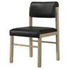 Kehoe 193922NAT Set of 2 Upholstered Dining Side Chair - Black/Natural Oak image 1