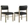 Kehoe 193922NAT Set of 2 Upholstered Dining Side Chair - Black/Natural Oak image 3
