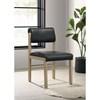 Kehoe 193922NAT Set of 2 Upholstered Dining Side Chair - Black/Natural Oak image 4