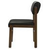Kehoe 193922WAL Set of 2 Upholstered Dining Side Chair - Black/Walnut image 4