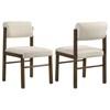 Kehoe 193932WAL Set of 2 Upholstered Dining Side Chair - Cream/Walnut image 1