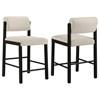 Kehoe 193939BLK Set of 2 Upholstered Counter Height Chair - Cream/Black image 1