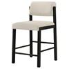 Kehoe 193939BLK Set of 2 Upholstered Counter Height Chair - Cream/Black image 2