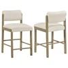 Kehoe 193939NAT Set of 2 Upholstered Counter Height Chair - Cream/Natural Oak image 1