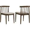 Cullen 193942WAL Set of 2 Dining Side Chair Upholstered Seat - Walnut image 1