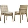 Redbridge 193952NAT Set of 2 Velvet Upholstered Side Chair - Cream/Natural Oak image 1