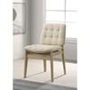 Redbridge 193952NAT Set of 2 Velvet Upholstered Side Chair - Cream/Natural Oak image 2